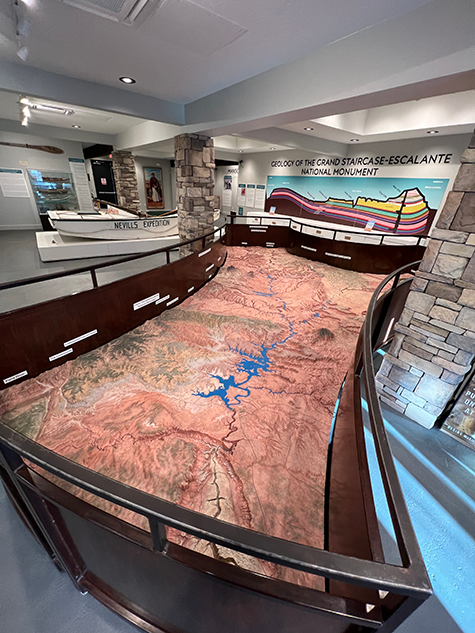 The impressive 13 feet by19 feet map takes pride as the centerpiece at Powell Museum.